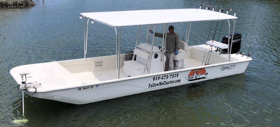 Brand new for 2023, our 2023 27 ft. Coastal with a 200 hp. Suzuki outboard for inshore fishing is available for charter. More details below the picture. BUT first check out the shade in the picture below.